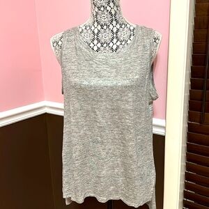 NWT Kenneth Cole Sleeveless Linen Shirt, Light Grey/Silver, Medium